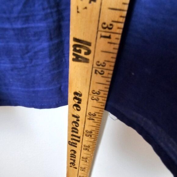 LIKE NEW UMGEE ELECTRIC BLUE SPLIT V NECK EMBROIDERED SLEEVES SHORT DRESS L - Picture 13 of 13